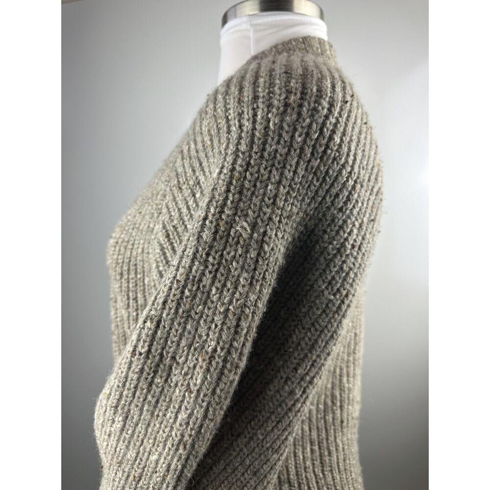 I.B. Diffusion Chunky Knit Ribbed Cardigan Sweater Marled Beige Brown Medium - Picture 12 of 16